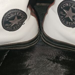 Converse Chuck Taylor All Star White,Black Red Leather High-Tops Size M6.5/W8.5